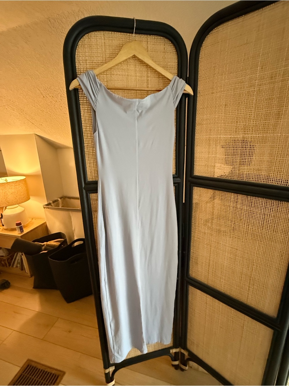 Aritzia Women’s Original Contour Ravish Nylon Maxi Dress Lilac Purple Medium - Picture 3 of 6